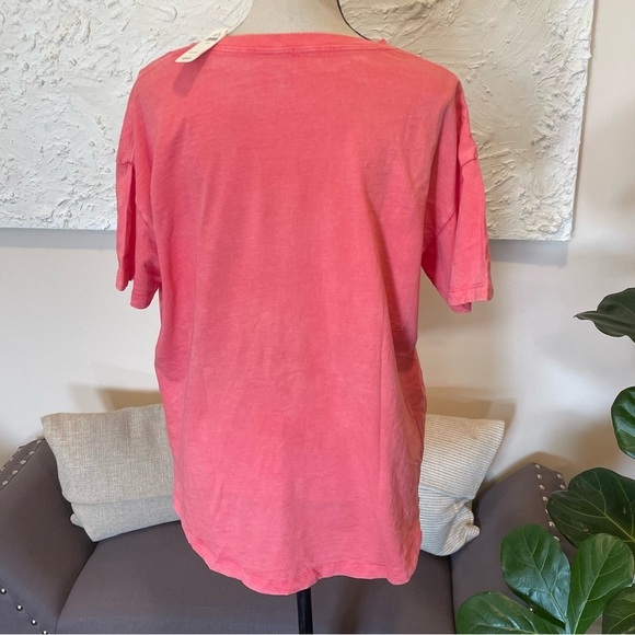 Aerie Women's Coral Love Is Love Living In Tshirt Relaxed Fit Cotton Sz M NWT - Picture 4 of 8